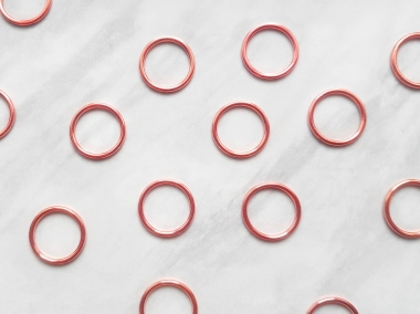 Kółka metalowe rose gold - 10 lub 100 sztuk - szer. 16 mm