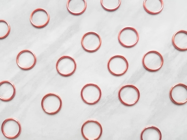 Kółka metalowe rose gold - 10 lub 100 sztuk - szer. 10 mm